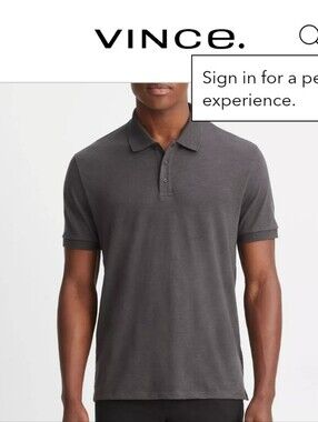 Vince Men’s Gray Short-Sleeve Polo